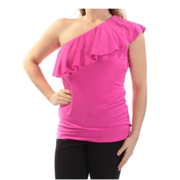 🎀nwt Inc International Concepts Ruffled One-shoulder Top🎀 - Picture 1 of 9